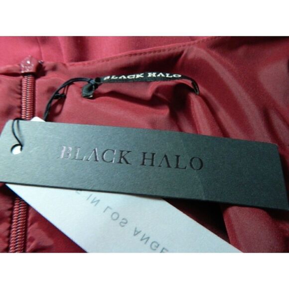 Black Halo‎ Dress Size 6 Jackie O Burgundy Stretch Sheath - Picture 10 of 11
